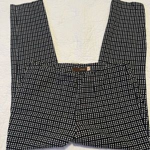 Navy blue and white stretch skinny dress pants